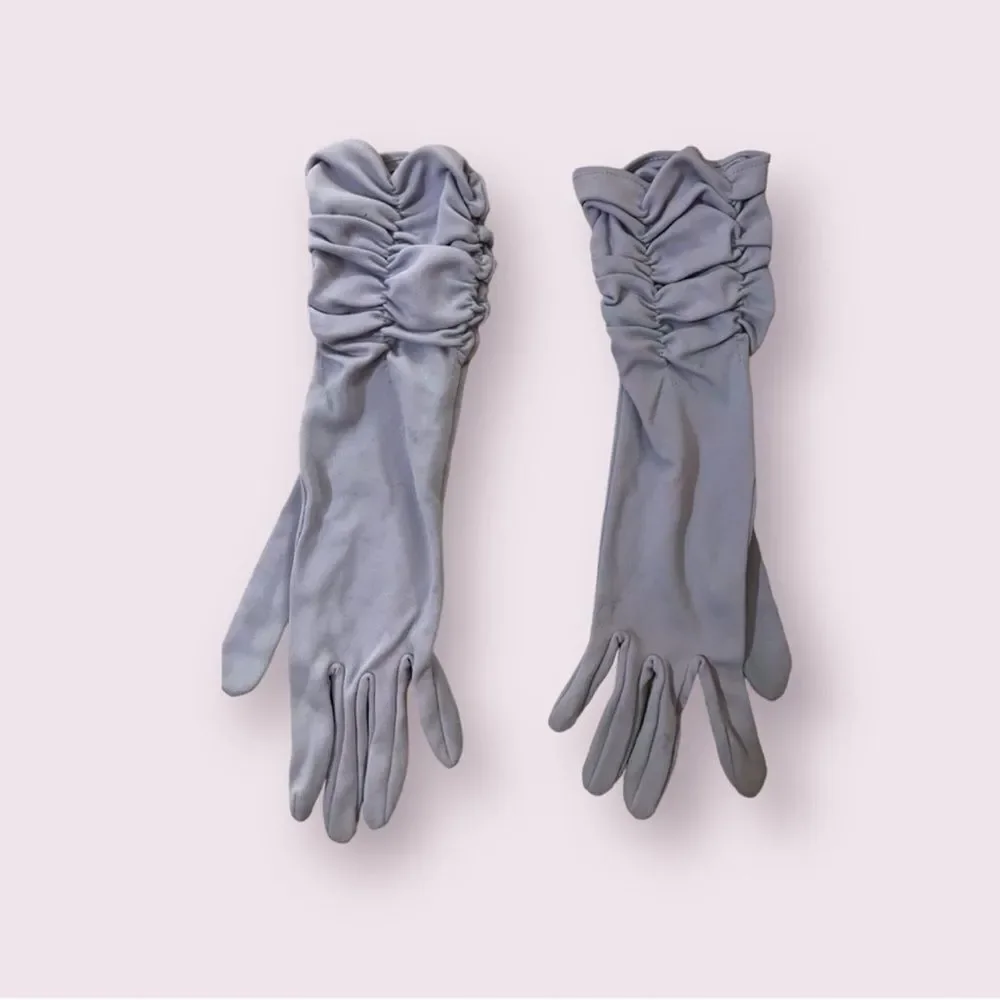 Elegant Vintage Periwinkle Ruched Women's Gloves